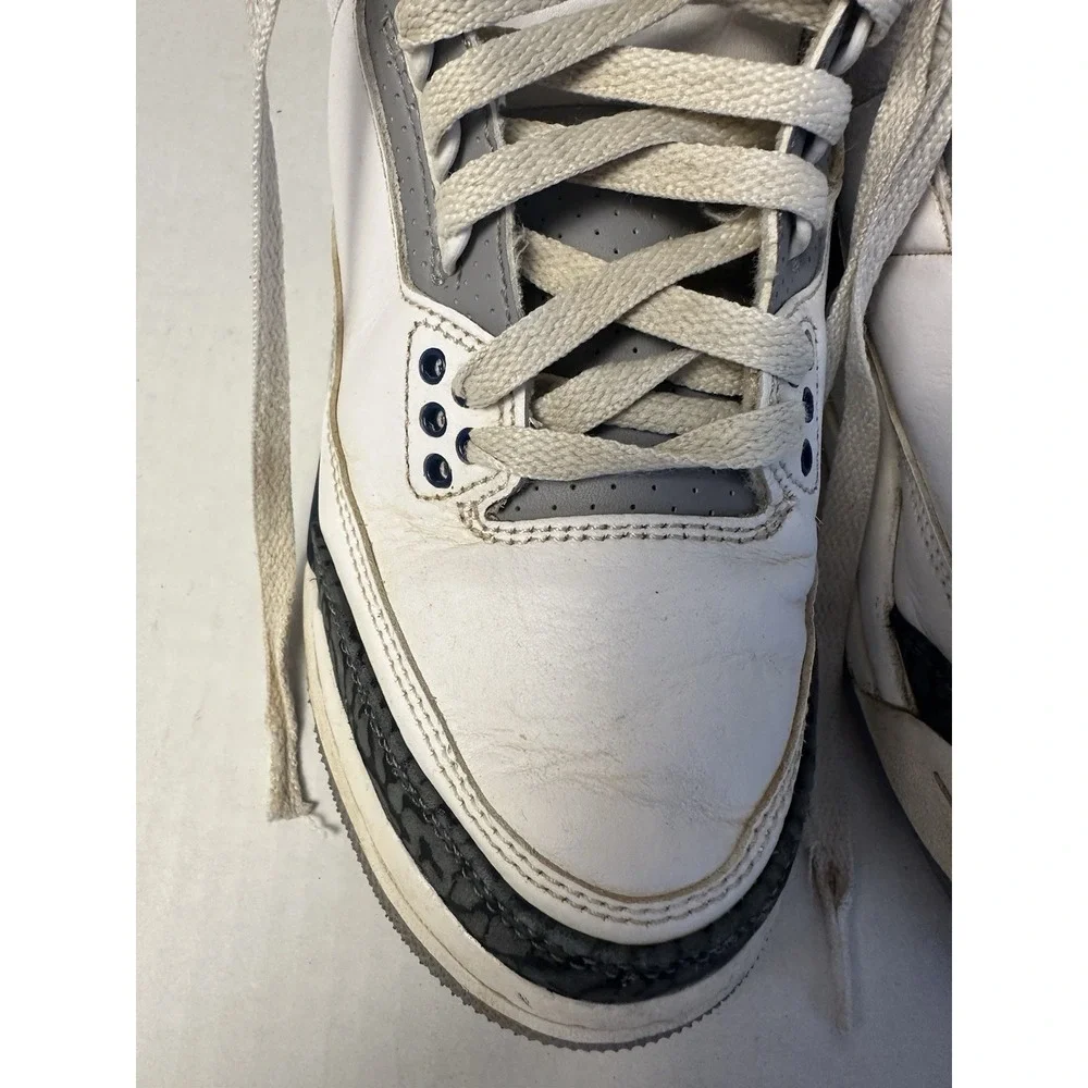 Nike Air Jordan 3 Retro GS Midnight Navy White Cement Size 4.5Y Sneakers Shoes